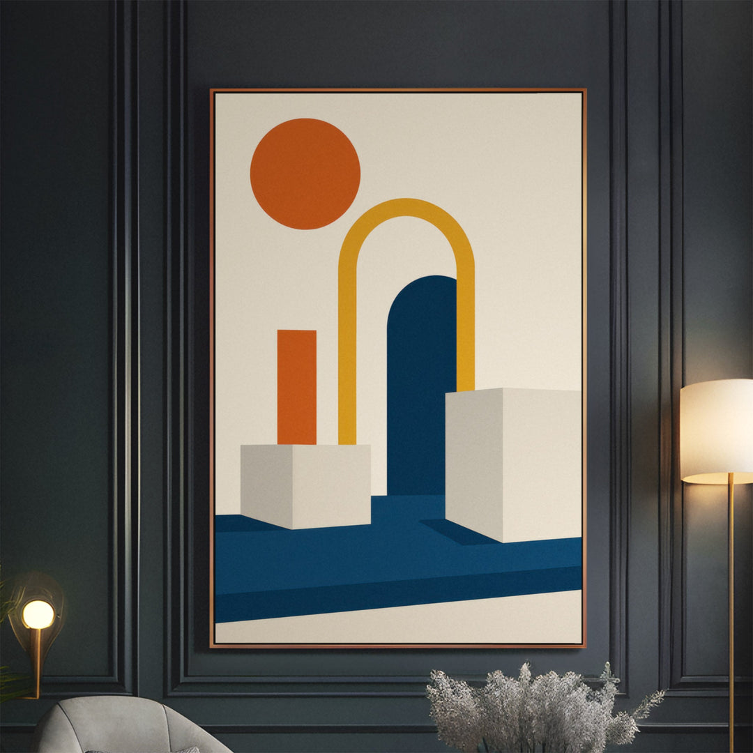 Architectural Dreamscape - Layered Geometric Canvas Print
