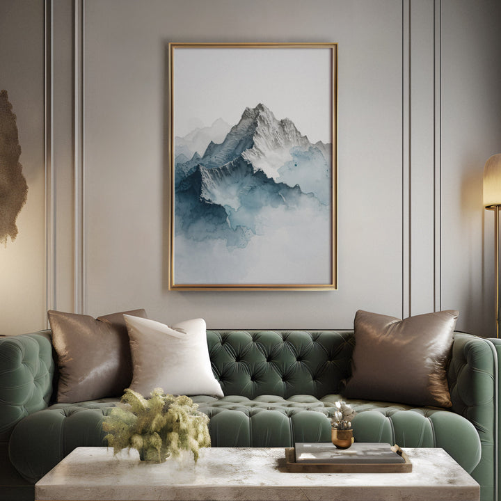Ethereal Summit Rise - Mountain Alpine Watercolor Canvas Print