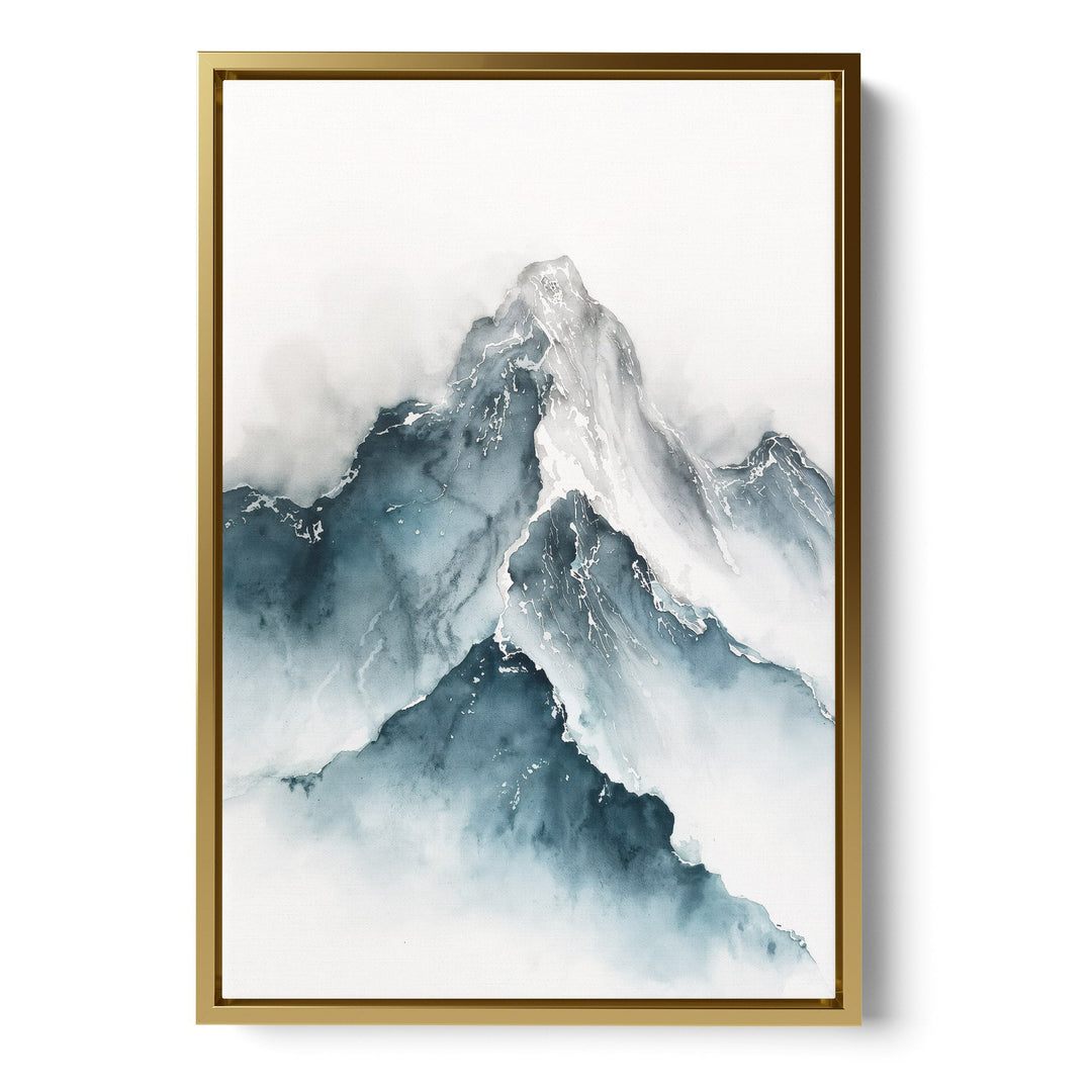 Silent Majesty - Mountain Peaks Watercolor Canvas Print
