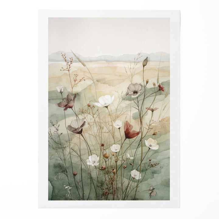Whispering Meadow Hues - Wildflowers Watercolor Canvas Print