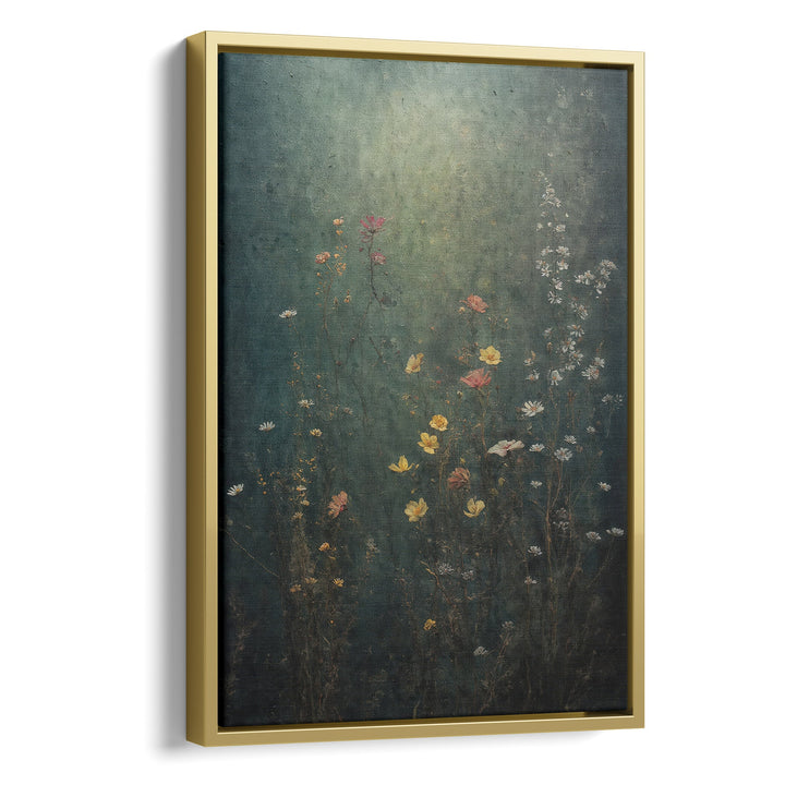 Verdant Meadow Haze - Wildflowers Lush Watercolor Canvas Print