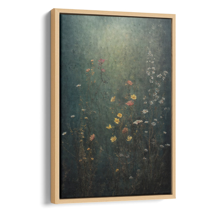 Verdant Meadow Haze - Wildflowers Lush Watercolor Canvas Print