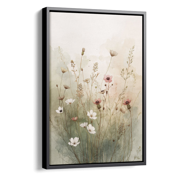Whispering Meadow Haze - Wildflowers Canvas Print