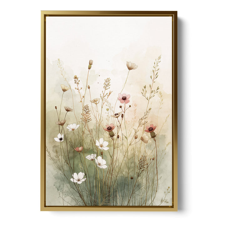 Whispering Meadow Haze - Wildflowers Canvas Print