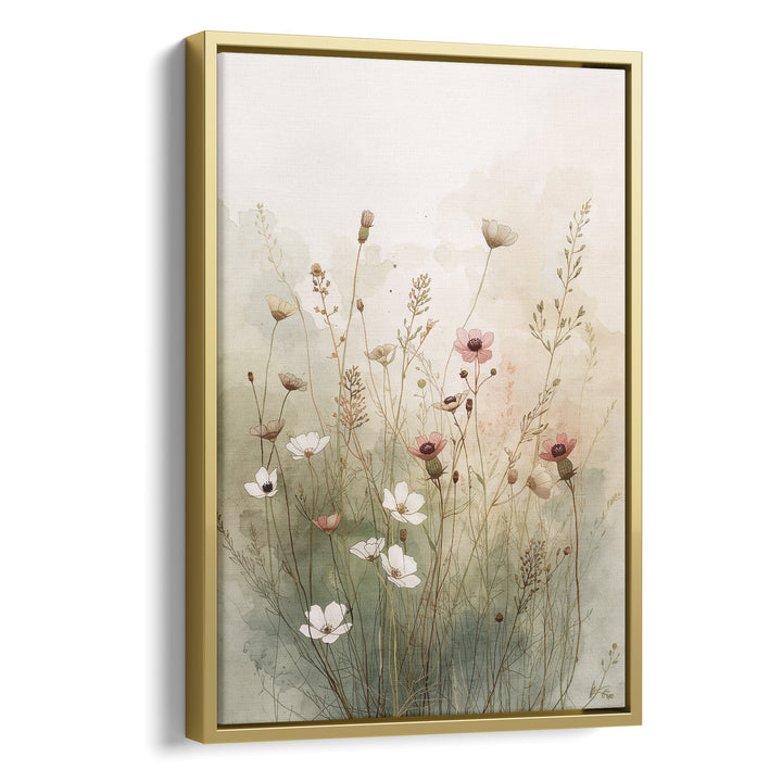 Whispering Meadow Haze - Wildflowers Canvas Print
