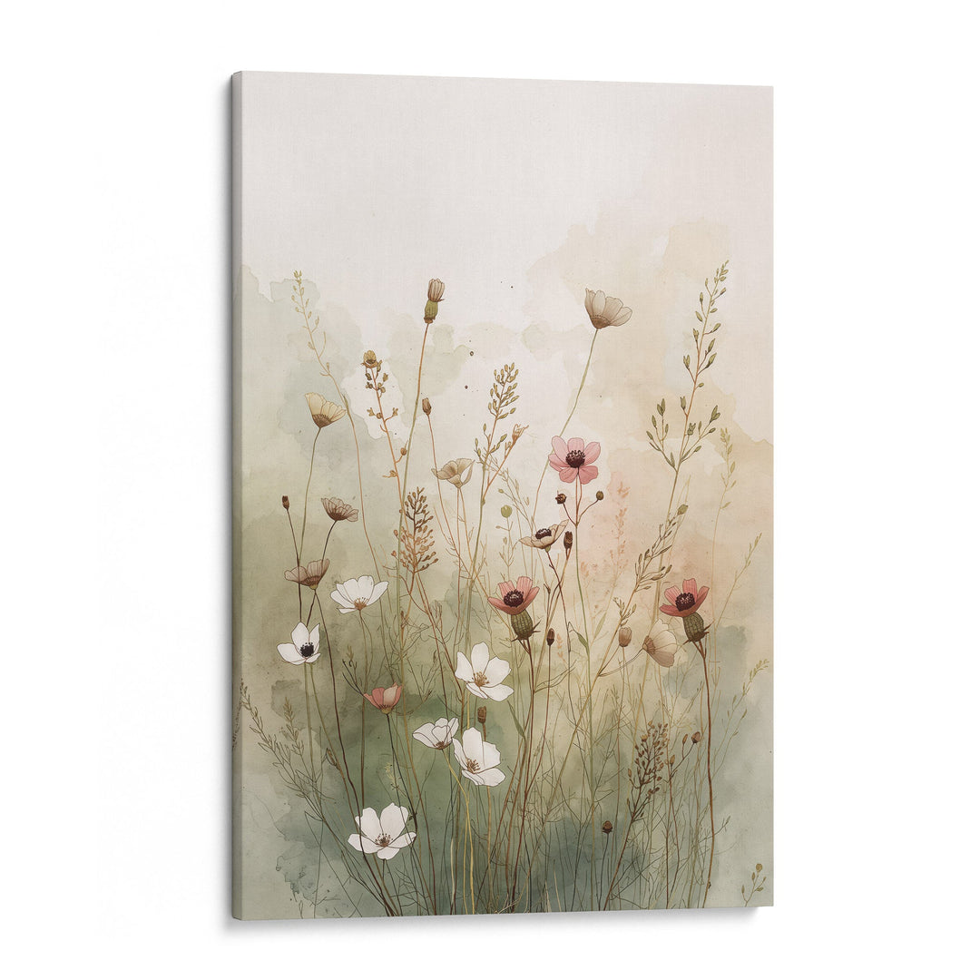 Whispering Meadow Haze - Wildflowers Canvas Print