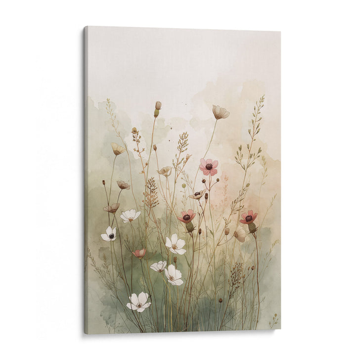 Whispering Meadow Haze - Wildflowers Canvas Print
