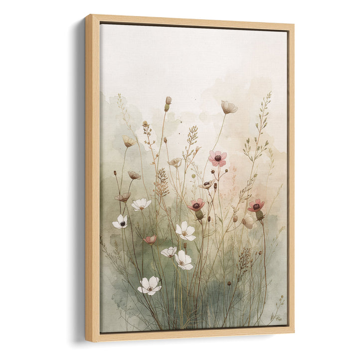 Whispering Meadow Haze - Wildflowers Canvas Print