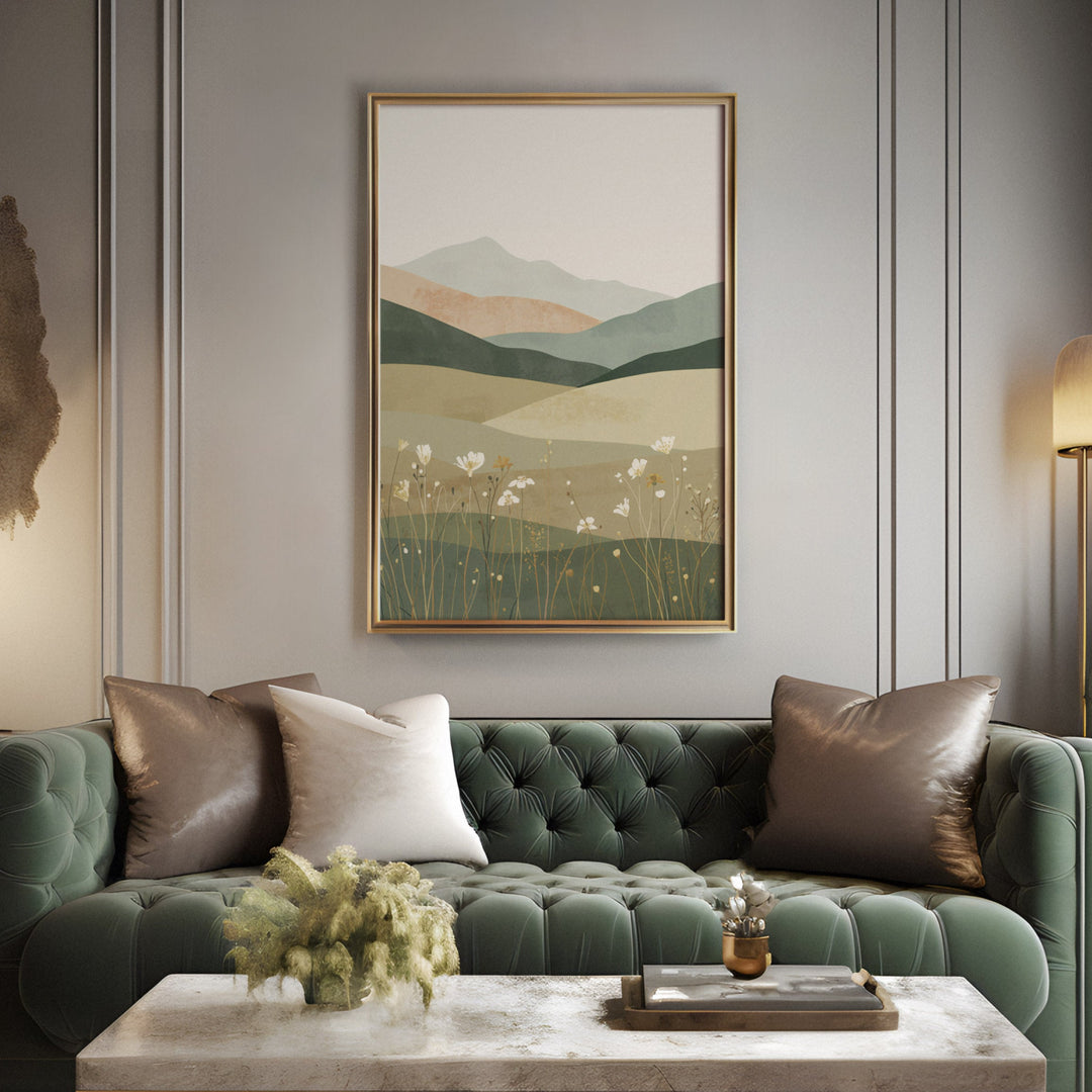 Meadowland Serenity - Wildflowers Subtle Abstract Canvas Print