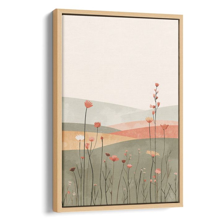 Whispering Meadow Hills - Wildflowers Abstract Canvas Print