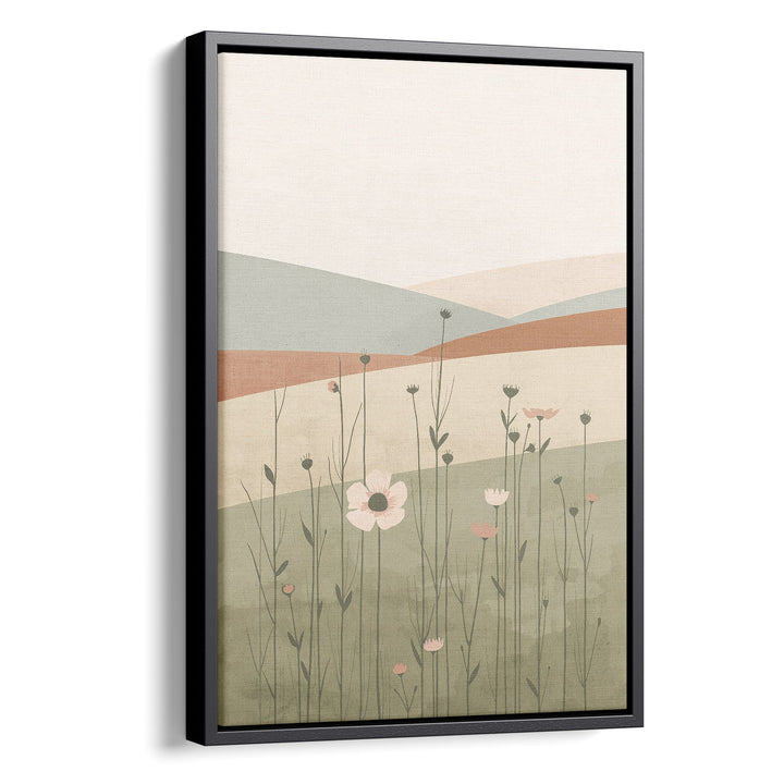 Wildflower Serenity Field - Sketch Abstract Canvas Print