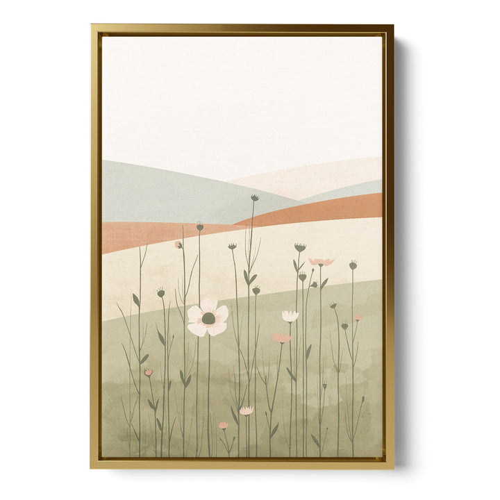Wildflower Serenity Field - Sketch Abstract Canvas Print
