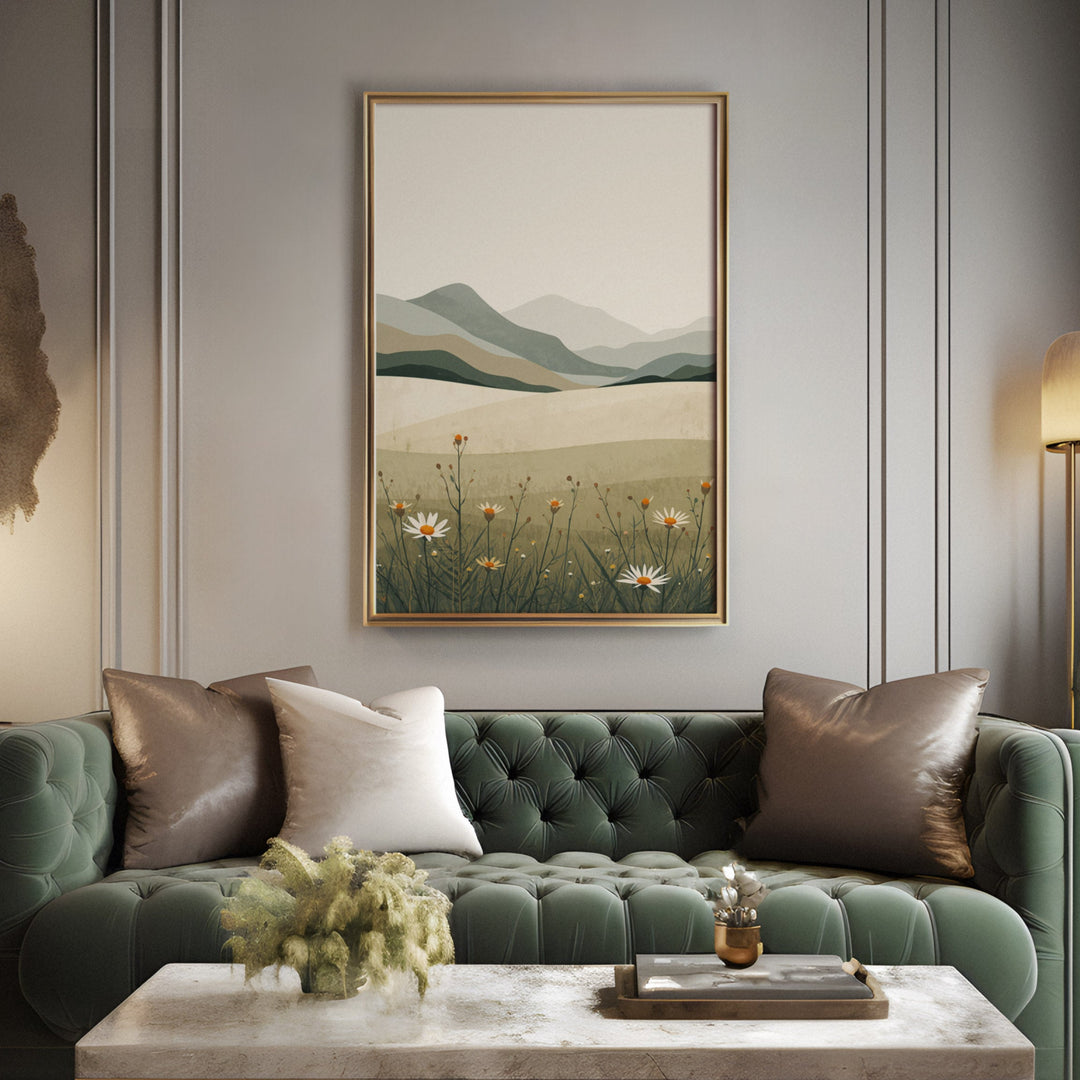 Earthen Valley Calm - Wildflowers Abstract Canvas Print