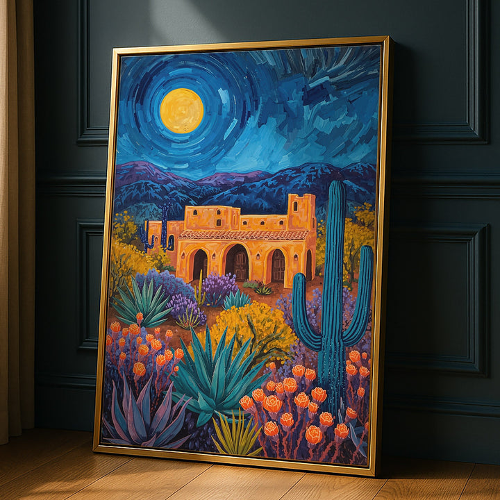 Vibrant Desert Night - Dusk Canyon Folk Folk Canvas Print