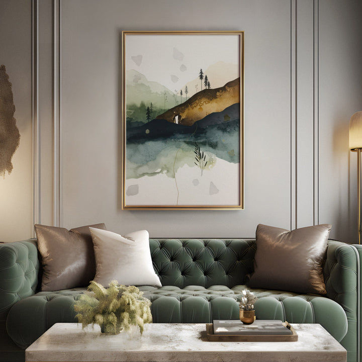 Whispering Hillside Portal - Forest Edge Watercolor Canvas Print