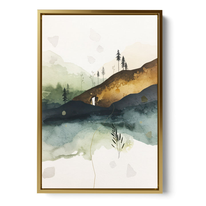 Whispering Hillside Portal - Forest Edge Watercolor Canvas Print