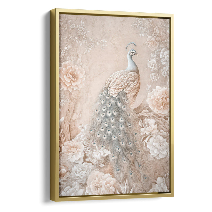 Elegant Peacock Bloom - Blush Blossoms Watercolor Canvas Print