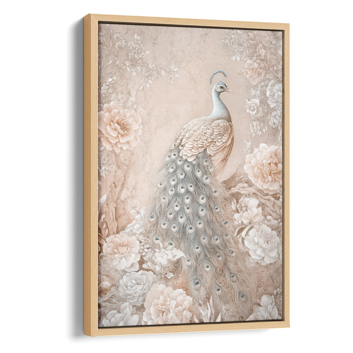 Elegant Peacock Bloom - Blush Blossoms Watercolor Canvas Print