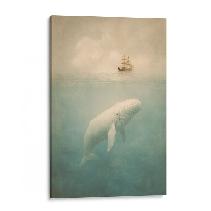 Silent Depths - Whale Watercolor Canvas Print
