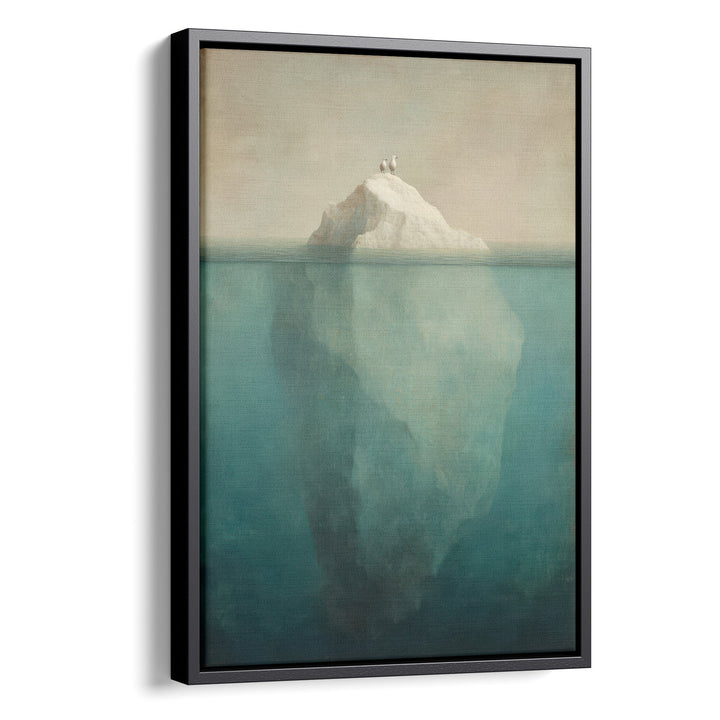Hidden Depths - Iceberg Glacier Veins Watercolor Canvas Print