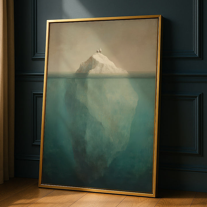 Hidden Depths - Iceberg Glacier Veins Watercolor Canvas Print