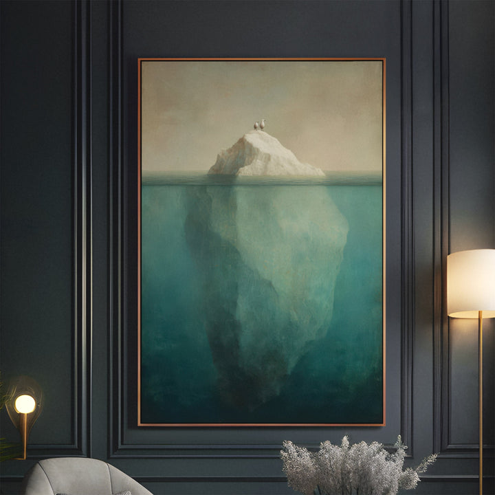 Hidden Depths - Iceberg Glacier Veins Watercolor Canvas Print