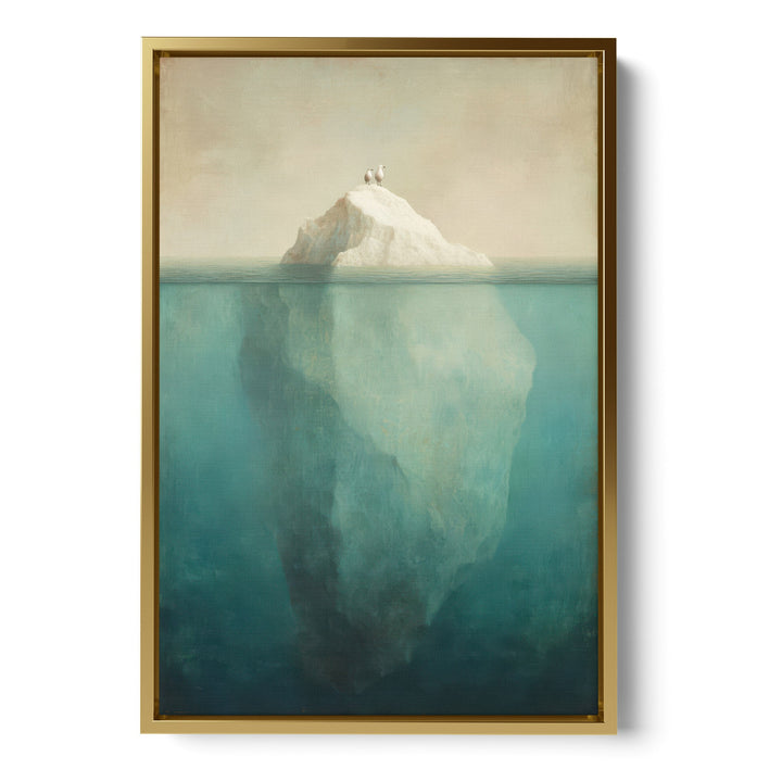Hidden Depths - Iceberg Glacier Veins Watercolor Canvas Print