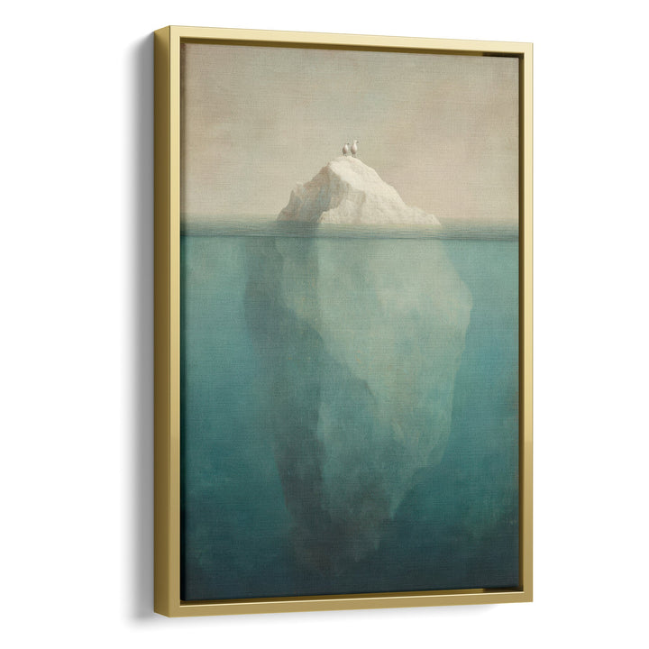 Hidden Depths - Iceberg Glacier Veins Watercolor Canvas Print