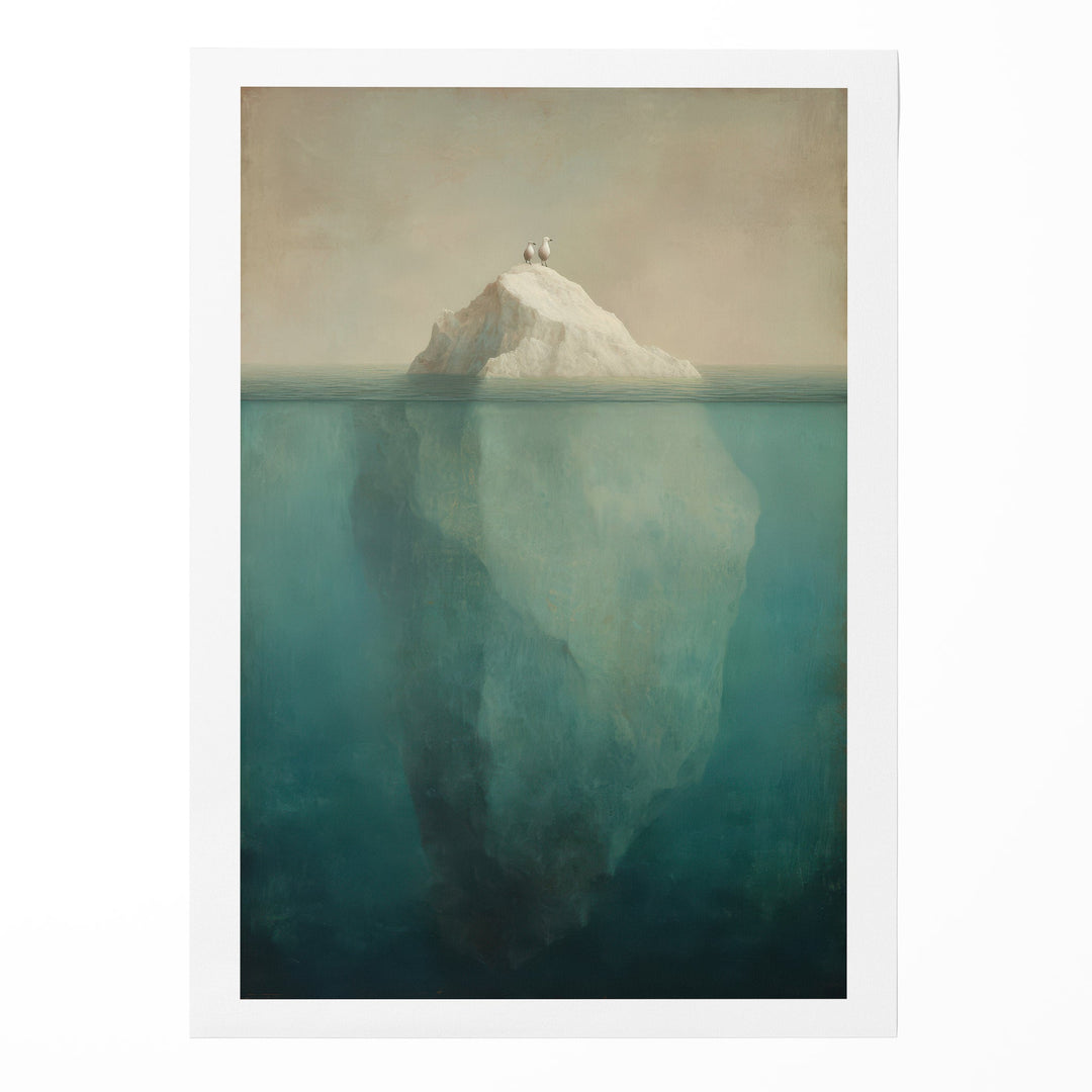 Hidden Depths - Iceberg Glacier Veins Watercolor Canvas Print