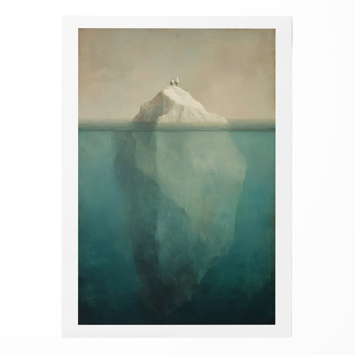 Hidden Depths - Iceberg Glacier Veins Watercolor Canvas Print