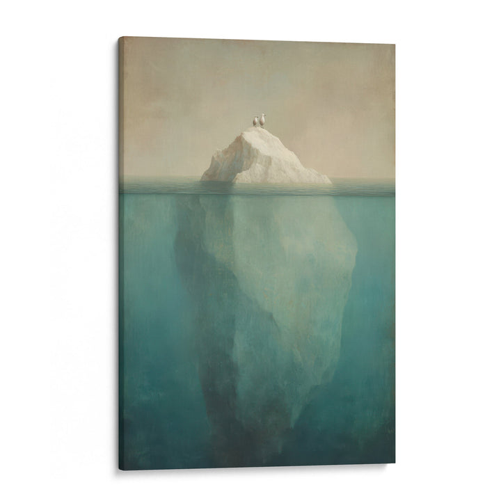 Hidden Depths - Iceberg Glacier Veins Watercolor Canvas Print