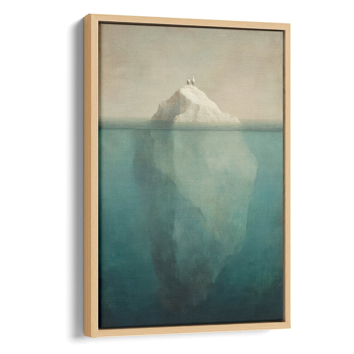 Hidden Depths - Iceberg Glacier Veins Watercolor Canvas Print