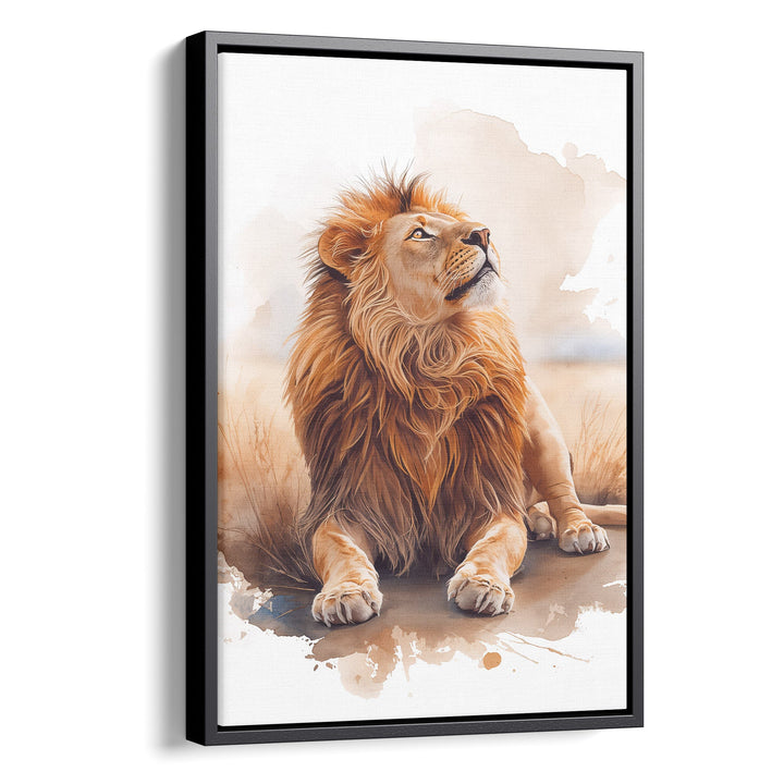 Regal Ascent - Lion Watercolor Canvas Print