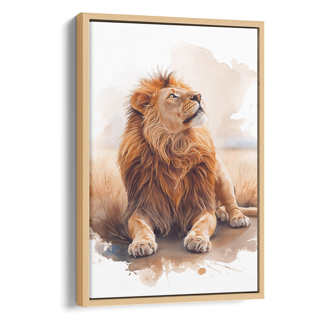 Regal Ascent - Lion Watercolor Canvas Print